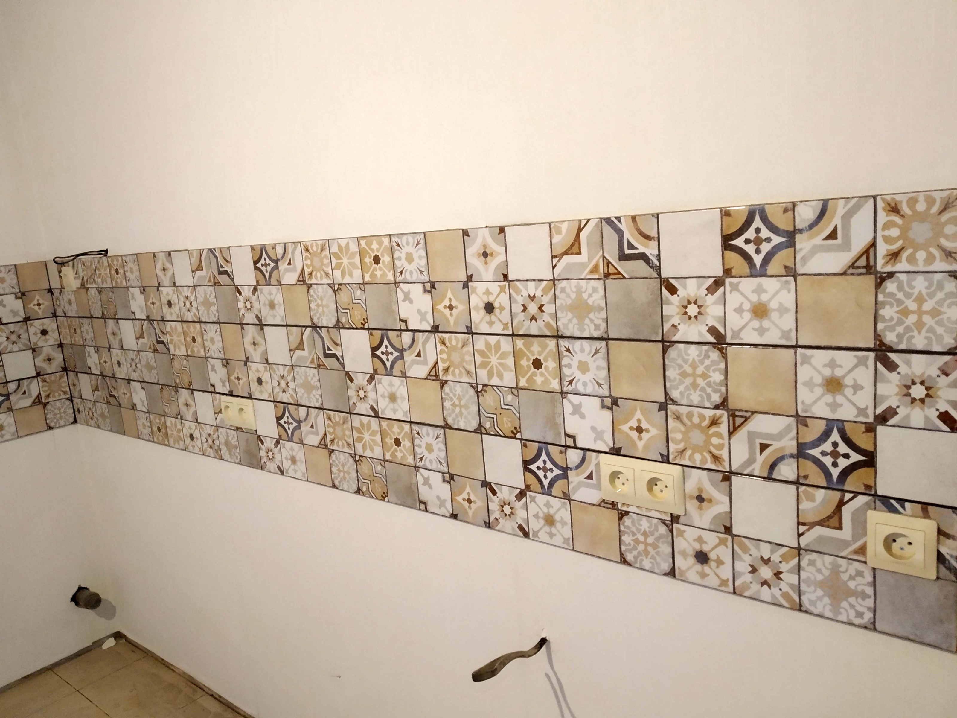 Кухонный фартук на стену из плитки
